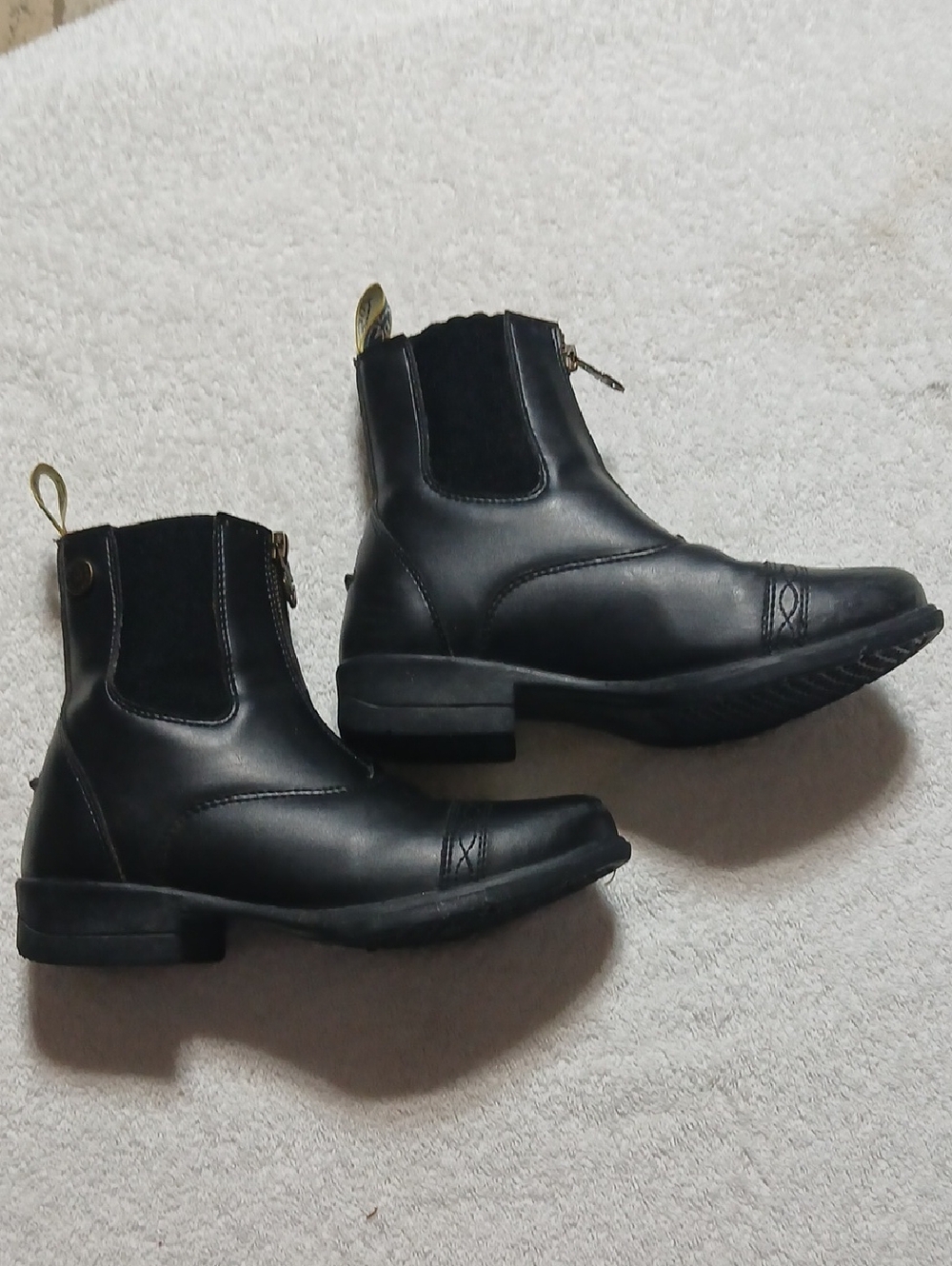 Moretta Shires Clio Black Women's Chelsea Ankle Boots with Side Zipper Size 5